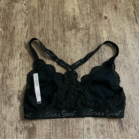 Victoria's Secret Black Lace Razorback Bralette Size Small - Picture 2 of 4